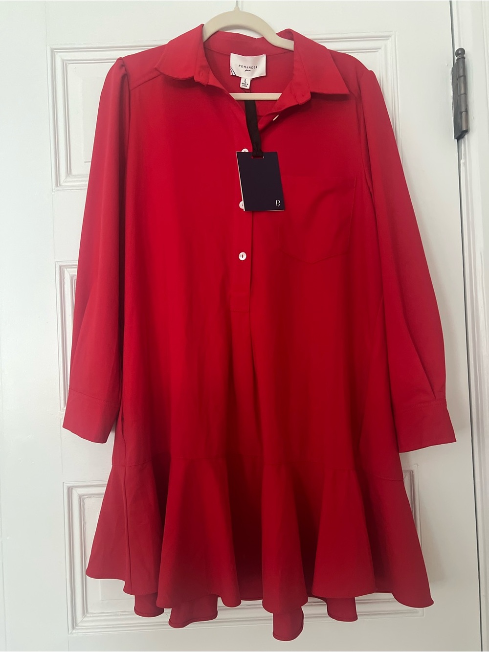 NWT Tuckernuck / Pomander Place Red Flowing Shirt Dress